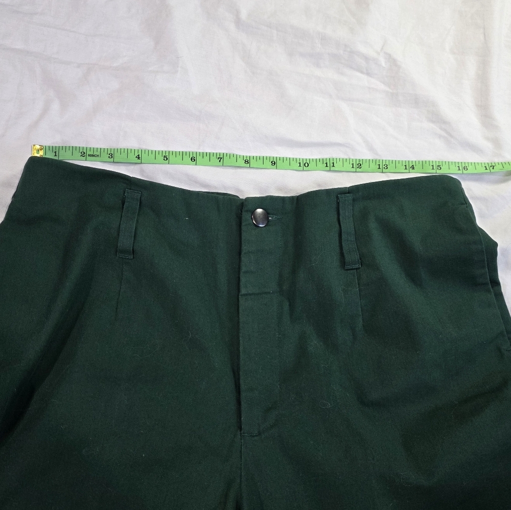 J. Peterman High Rise Wide Leg Hunter Green Twill Pants w/Hollywood Waist. 12 - Picture 9 of 10